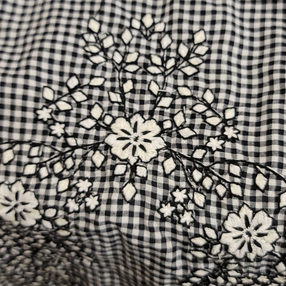 Free People Black White Baby Doll Dress Lace M - Picture 7 of 8